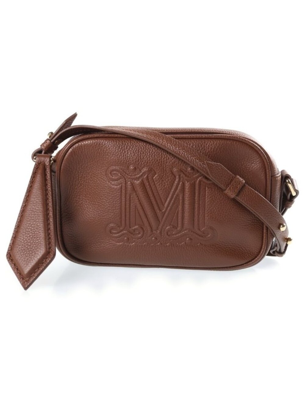 Max Mara Elsa Mini Shoulder Bag Brown Leather Gold